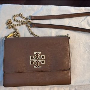 Tory Burch Tan Crossbody w/Gold Chain/Leather combo strap